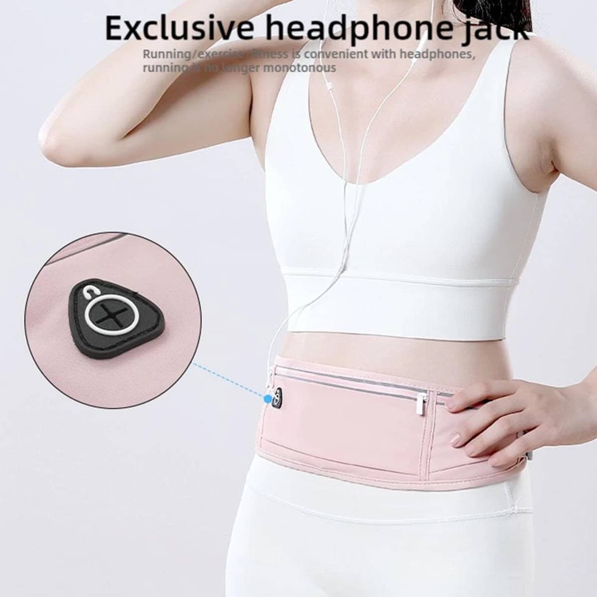 Running Waist Bag with Phone Pocket and Adjustable Belt - Light Blue - view 5