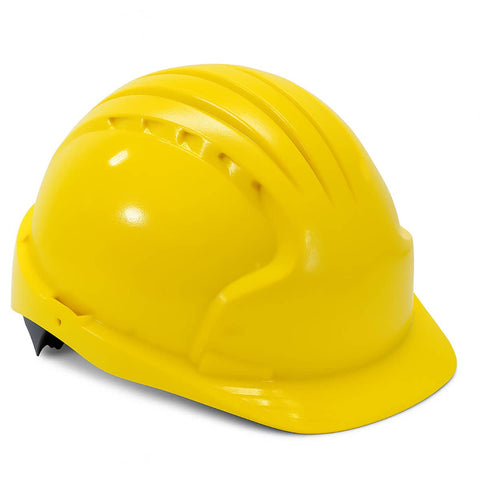 Safety Helmet Hard Hat with Vent Holes Adjustable Shockproof for Construction - Yellow