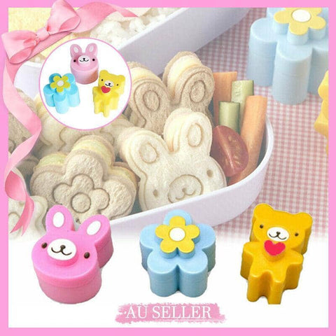 Sandwich Cutter Set - Rabbit, Bear and Flower Bread Mould, Pack of 3