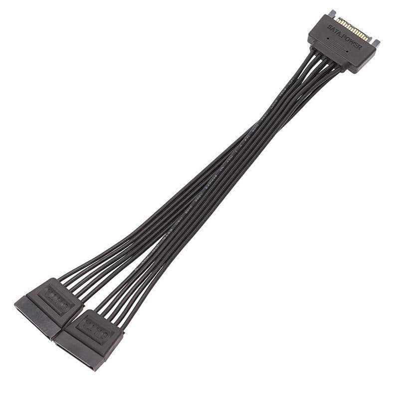 SATA Power Splitter Cable 15 Pin, 1 Male to 2 Female for HDD and SSD - view 2