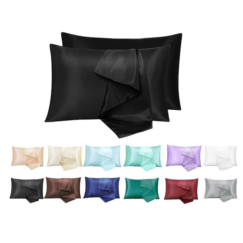 Satin Pillowcases 51 x 76 cm, Pack of 2 - Black - view 3