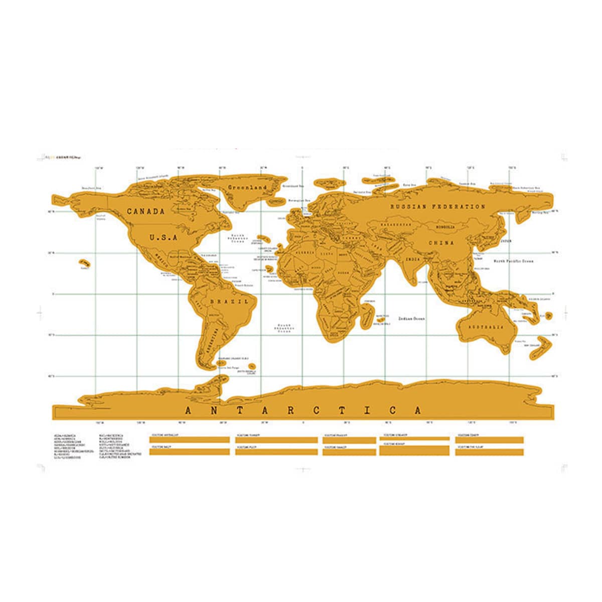 Scratch-Off World Map Poster, White Background - 82.5 x 59.4cm