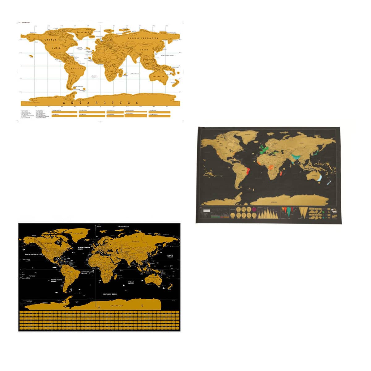 Scratch-Off World Map Poster, White Background - 82.5 x 59.4cm - view 3