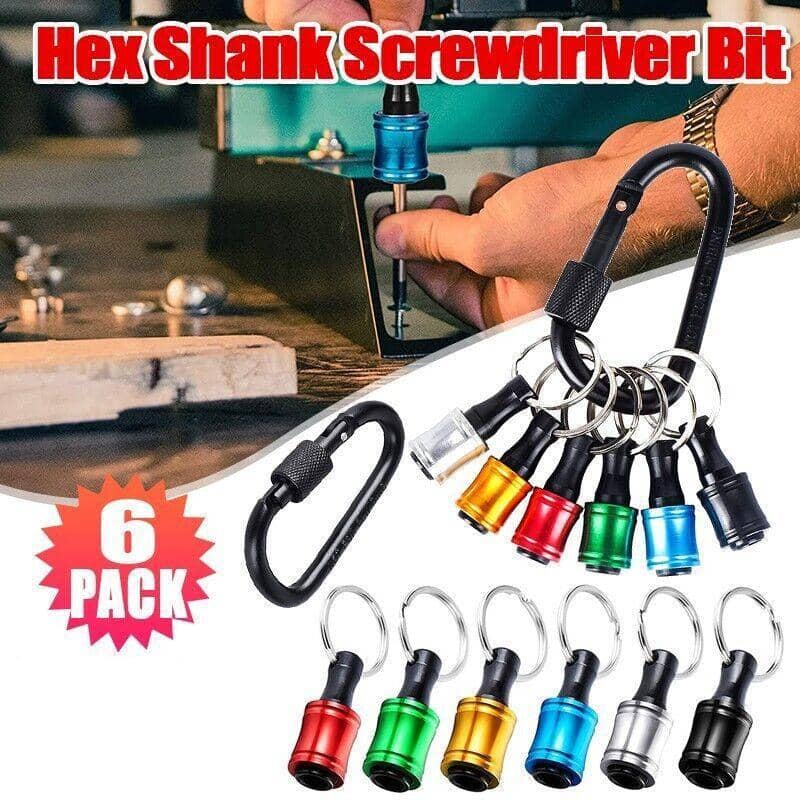 Screwdriver Bit Holder Keychains Aluminium Alloy, Pack of 6