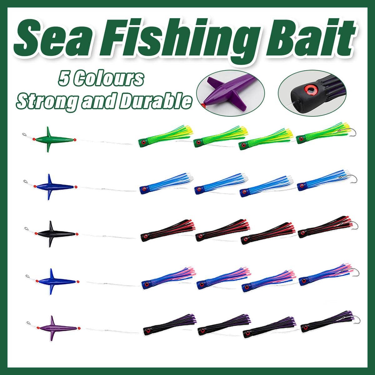 Sea Fishing Lure with UV Glow Effect, 15 cm - Black and Red - view 2