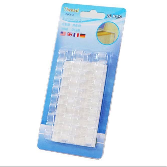 Self-Adhesive Cable Clips - White, M Size, Pack of 20