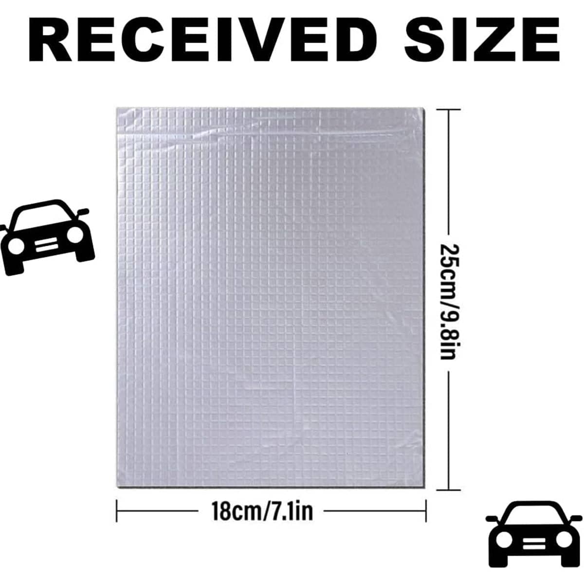 Self-Adhesive Car Sound Insulation Pad 25 x 18 cm with Aluminium Foil - view 3