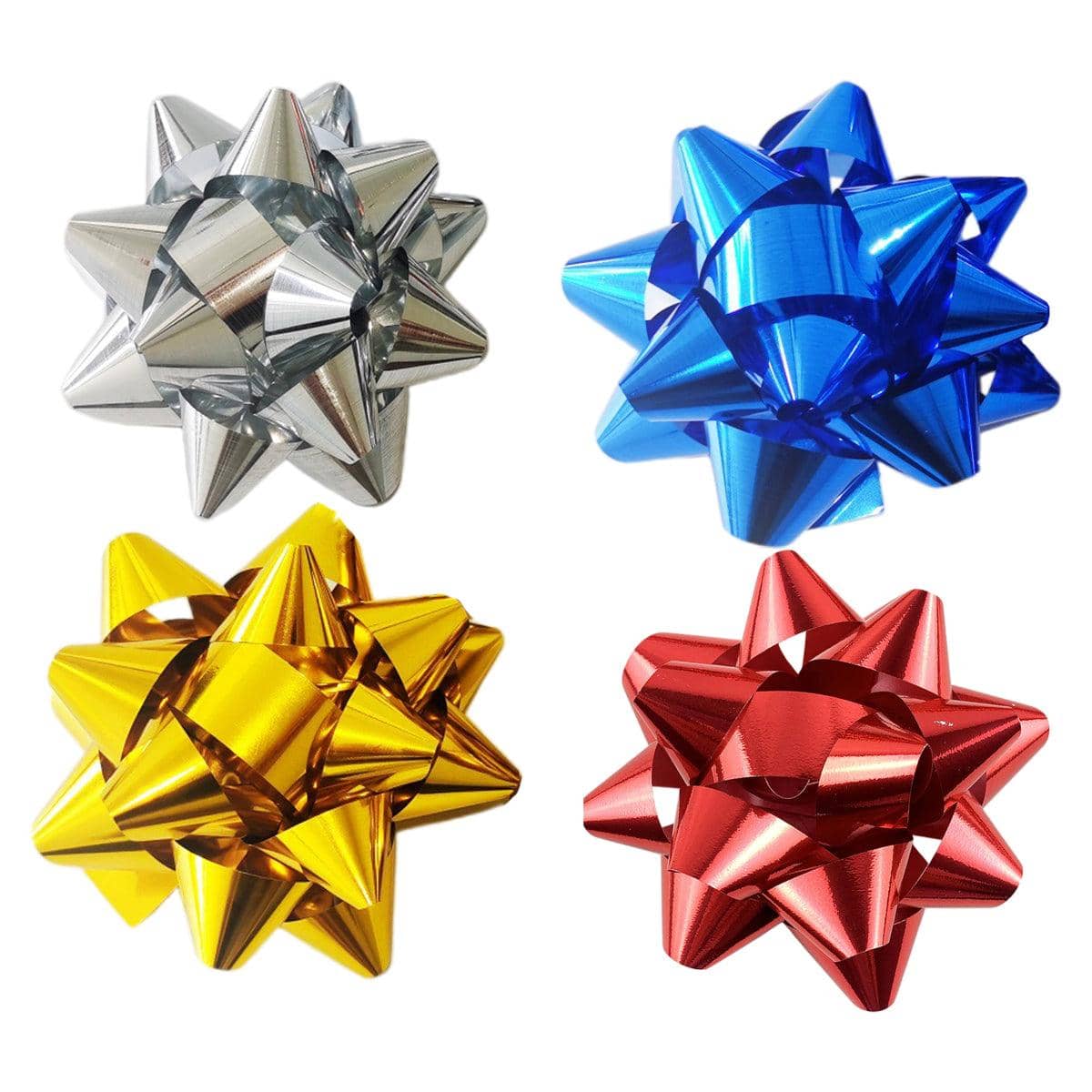 Self-Adhesive Star Ribbon Bows for Gift Wrapping, Pack of 100 - Gold - view 3