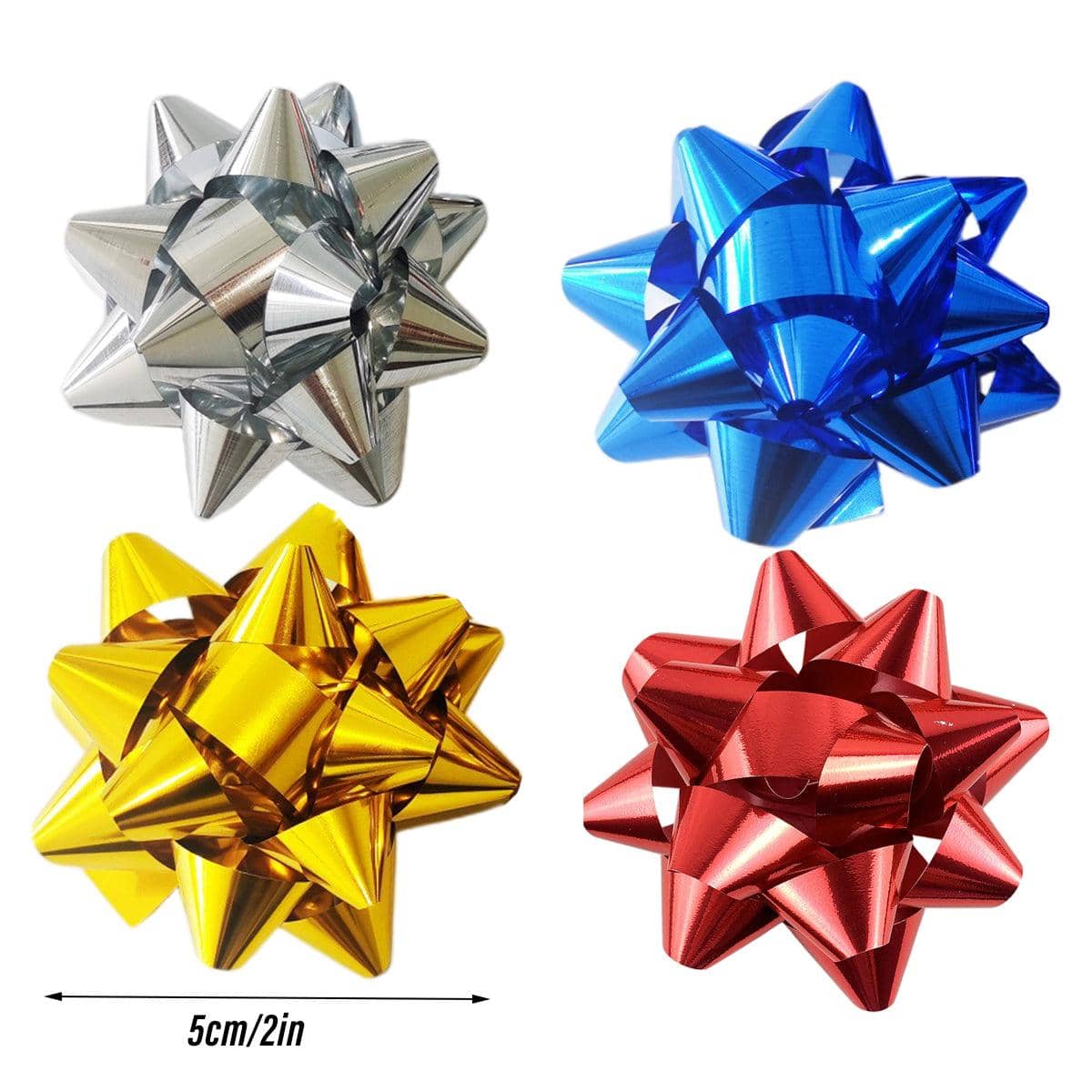 Self-Adhesive Star Ribbon Bows for Gift Wrapping, Pack of 100 - Gold - view 4