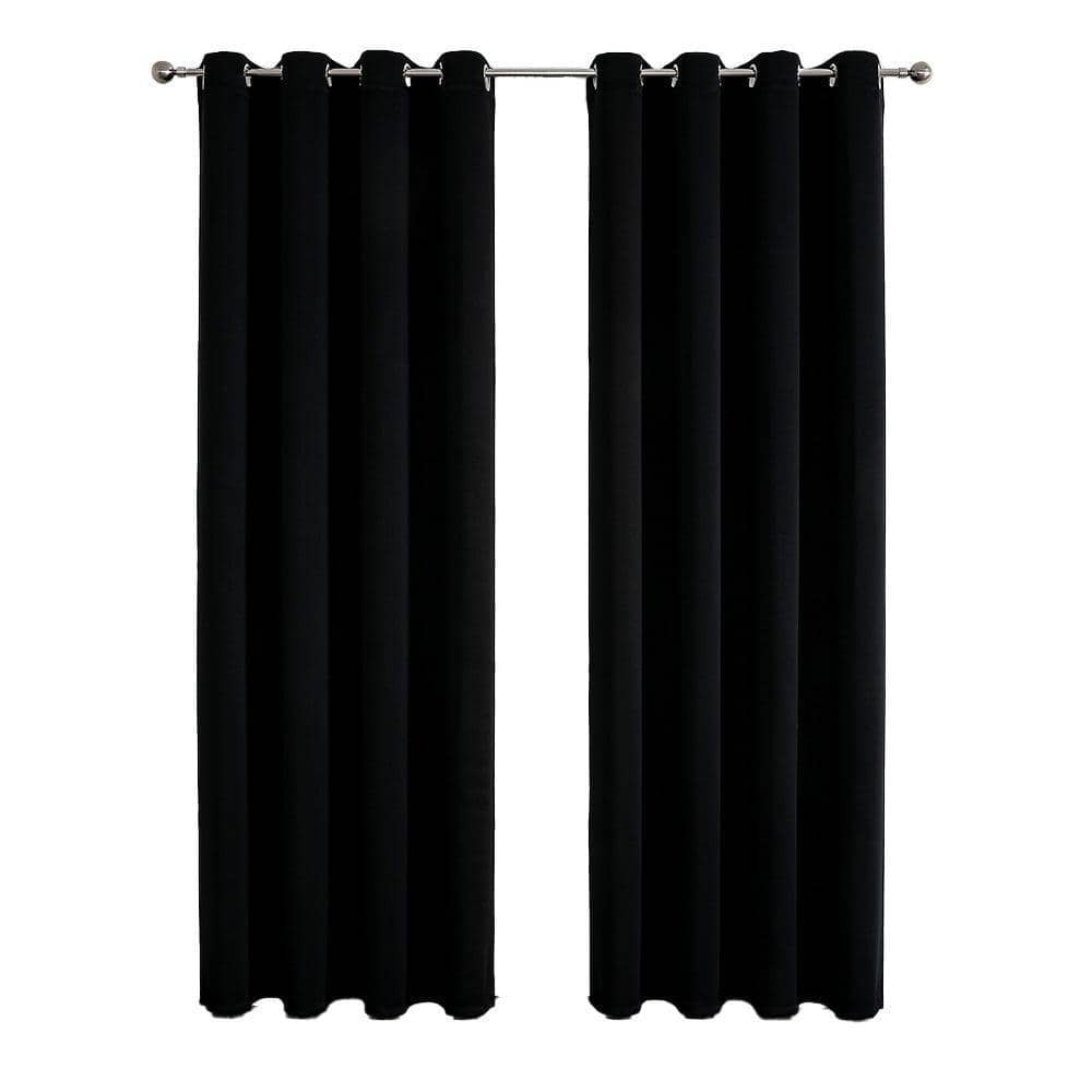 Semi Blackout Curtains, Pack of 2 - Black, 132 x 160 cm