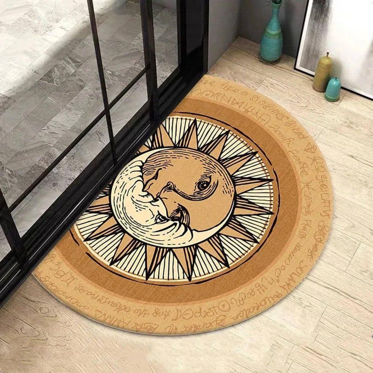 Semi Circular Non-Slip Door Mat - Sun and Moon, 75 x 50cm - view 5