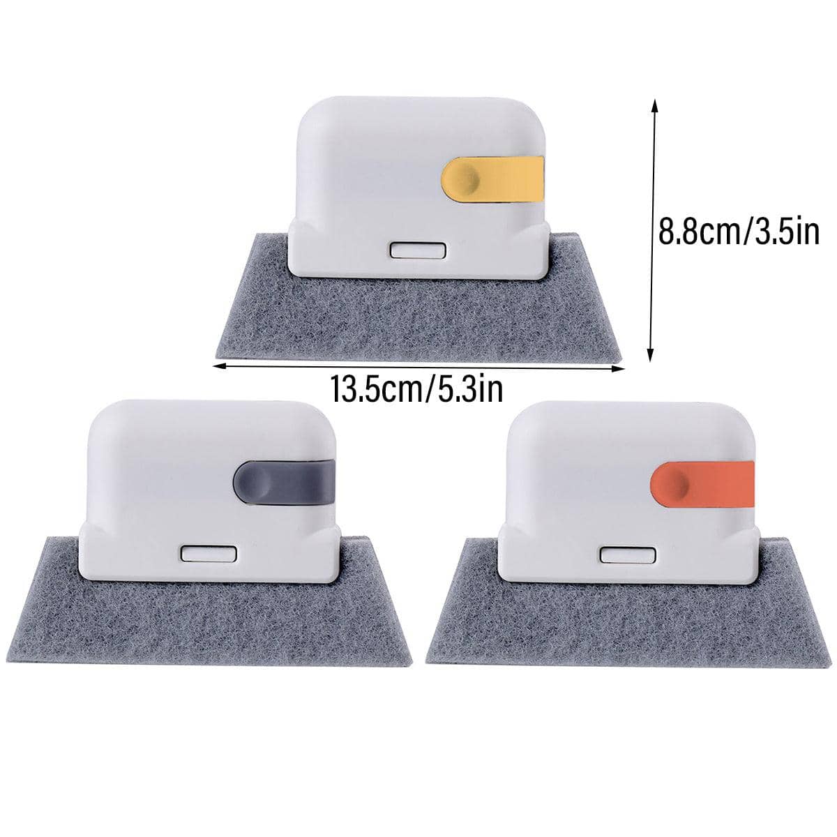 Set of 3 Window Groove Cleaning Brushes with Scraper for Tracks, Sills and Door Recesses - view 3