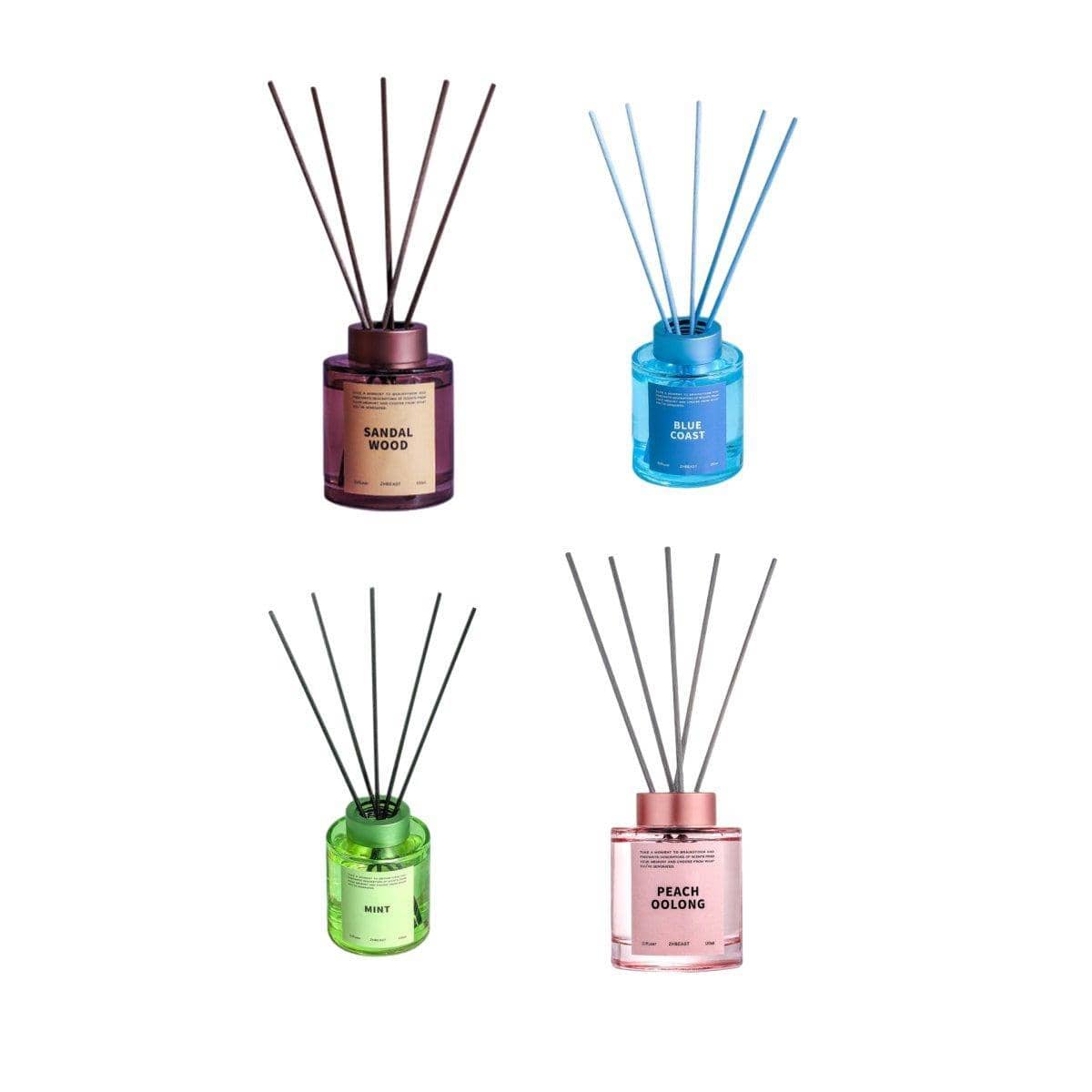 Set of 5 Rattan Reed Diffusers, 120 ml Fireless Aromatherapy Home Fragrance - Mint - view 3