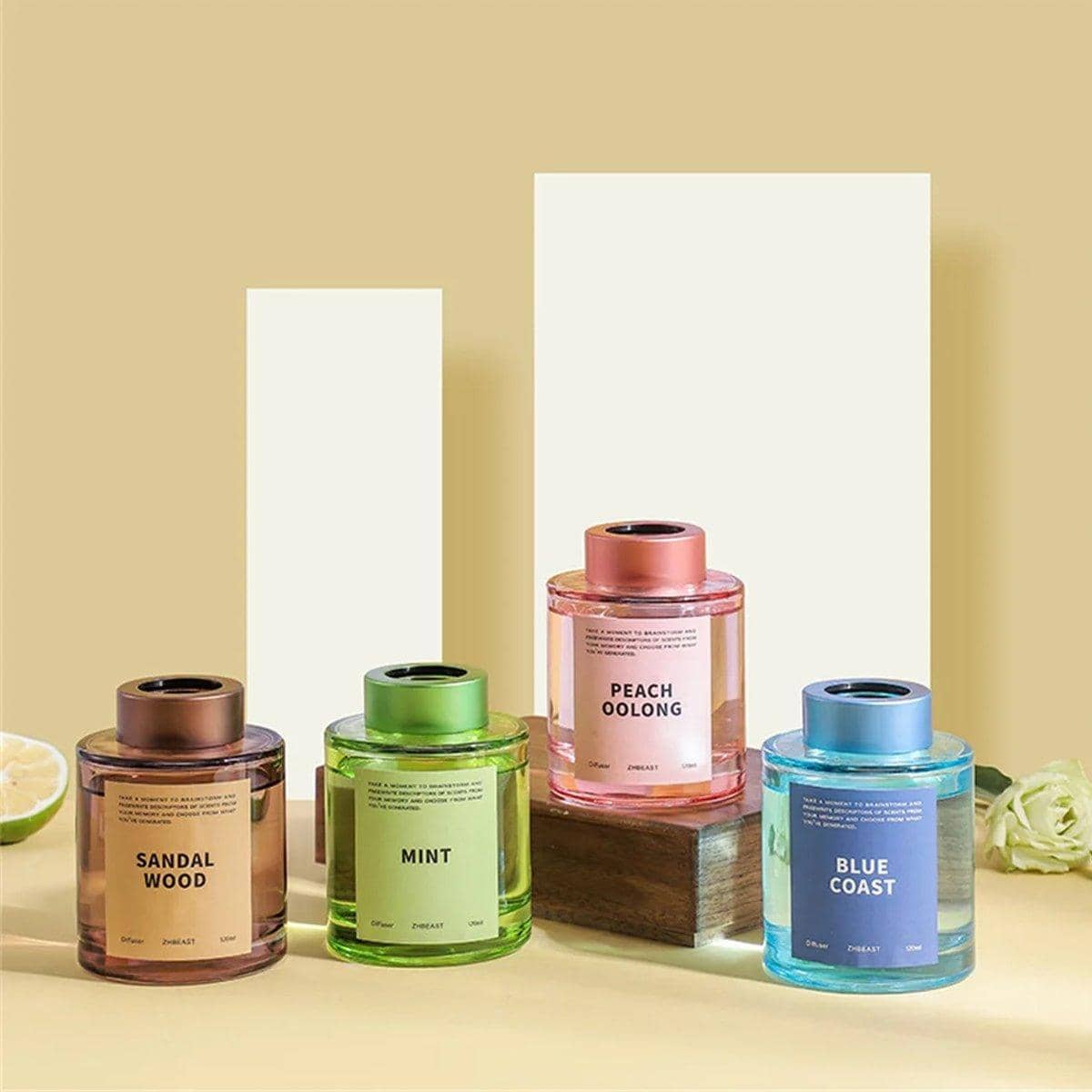 Set of 5 Rattan Reed Diffusers, 120 ml Fireless Aromatherapy Home Fragrance - Mint - view 5