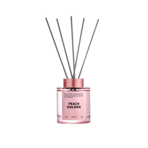 Set of 5 Rattan Reed Diffusers, 120 ml Fireless Aromatherapy Home Fragrance - Peach Oolong