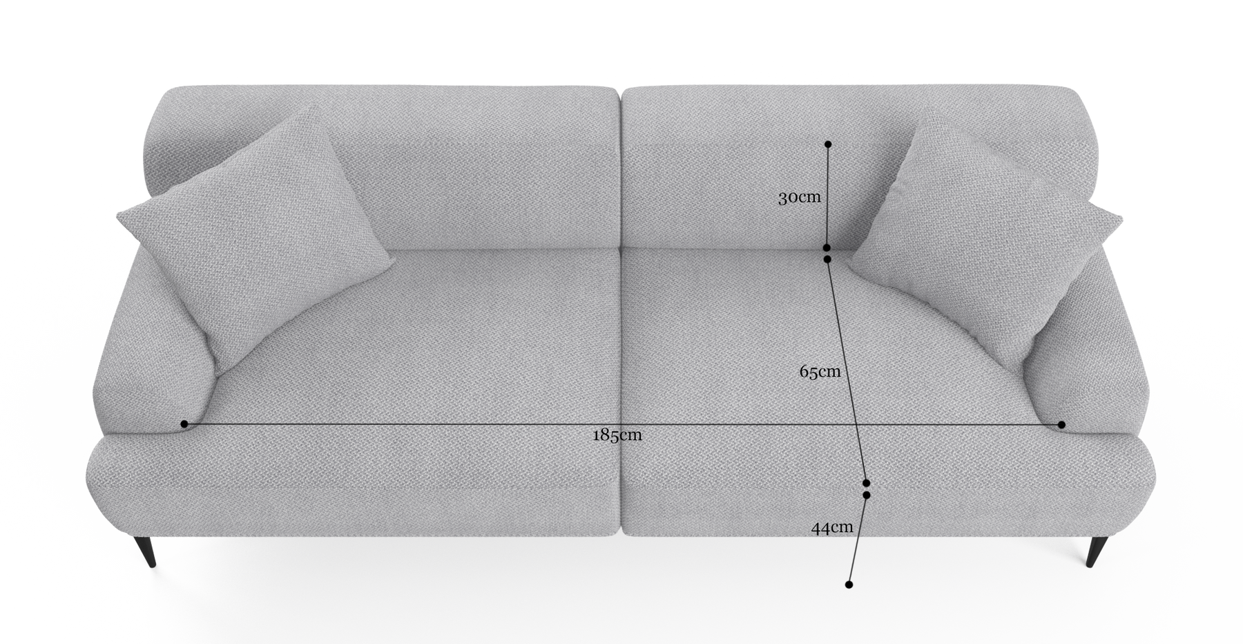 Brosa Seta 4 Seater Sofa (Gainsboro Grey)