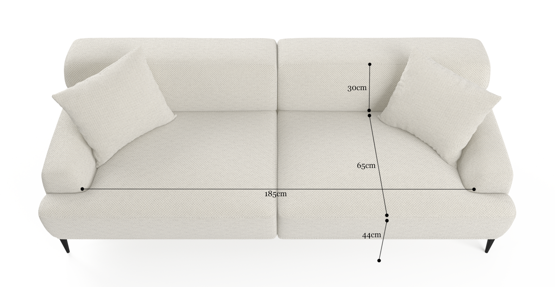 Brosa Seta 4 Seater Sofa (Seashell White)