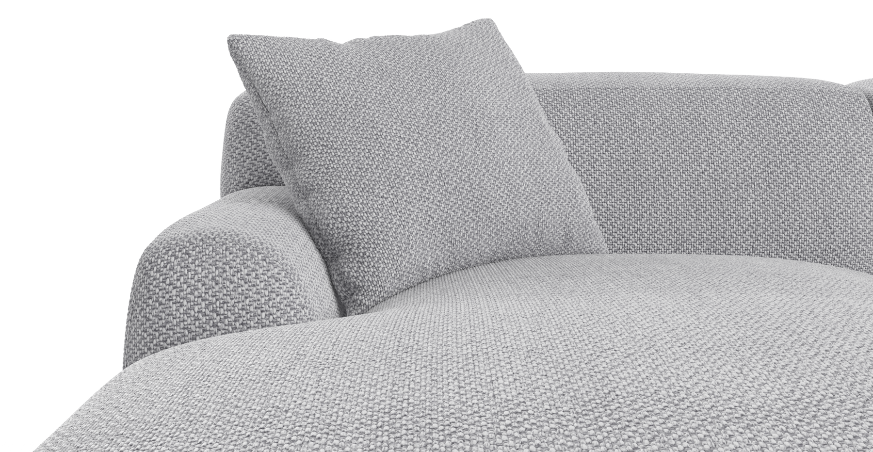 Brosa Seta 4 Seater Sofa with Chaise (Gainsboro Grey; Left Chaise)