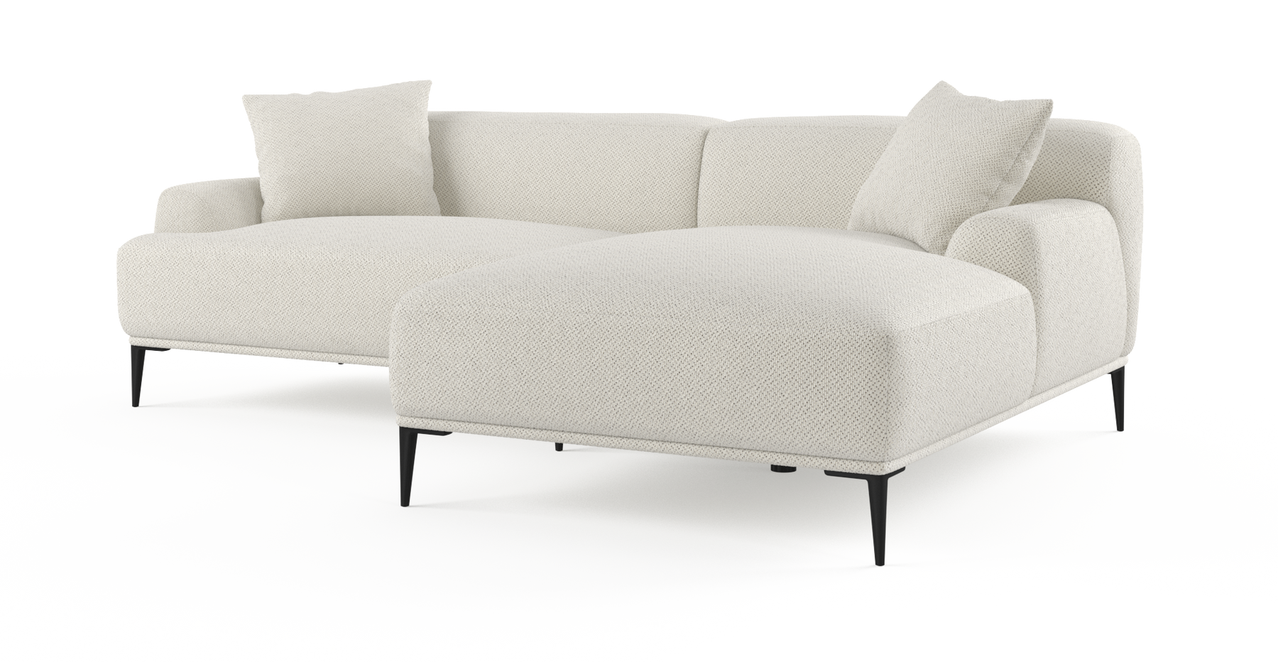 Brosa Seta 4 Seater Sofa with Chaise (Seashell White; Right Chaise)