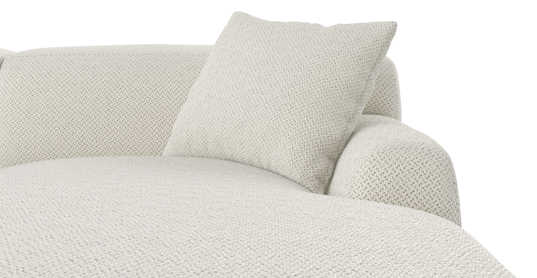 Brosa Seta 4 Seater Sofa with Chaise (Seashell White; Right Chaise)