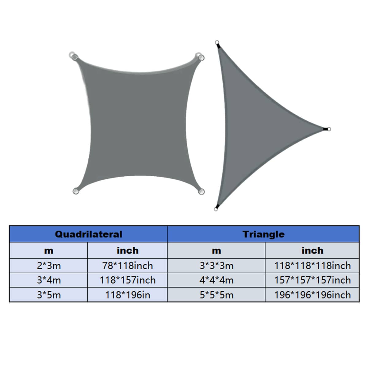Shade Sail Waterproof Outdoor UV Protection Garden Canopy - 3 x 3 x 3 m Triangle - view 4