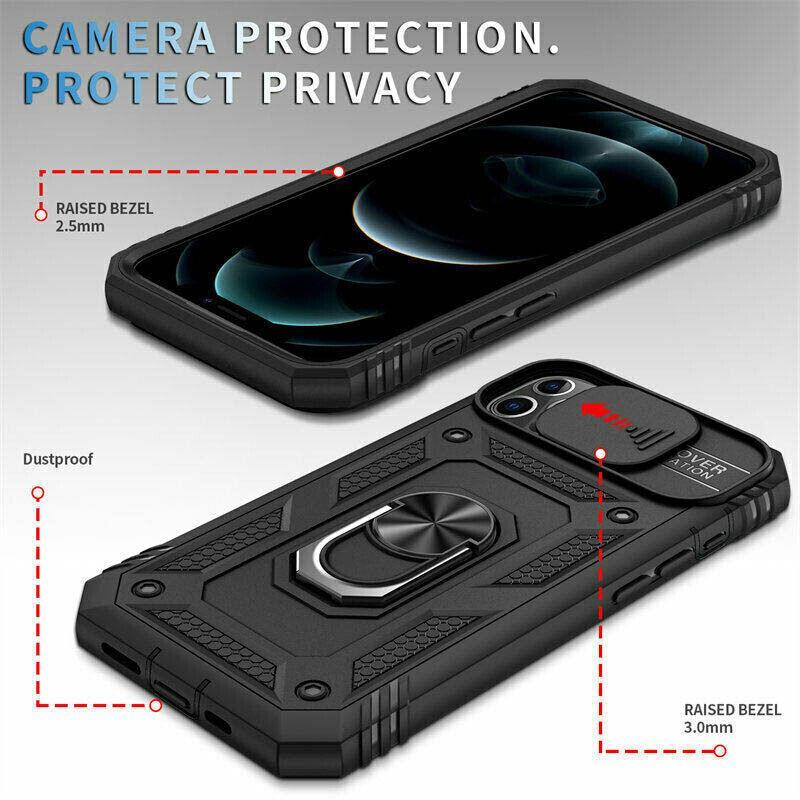 Shockproof Phone Case with Rotating Ring Holder - For Apple iPhone 13 - view 13