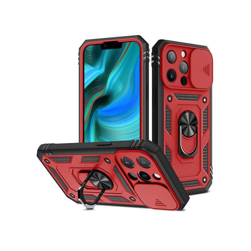 Shockproof Phone Case with Rotating Ring Holder - For Apple iPhone 13 Pro