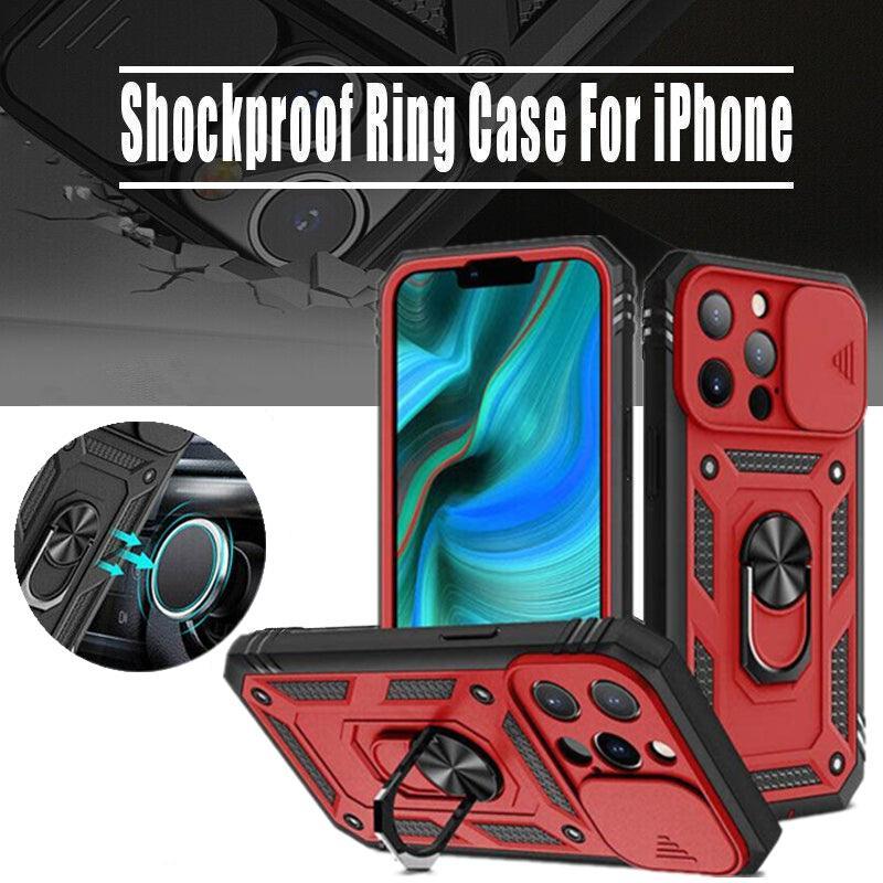 Shockproof Phone Case with Rotating Ring Holder - For Apple iPhone 13 Pro - view 2