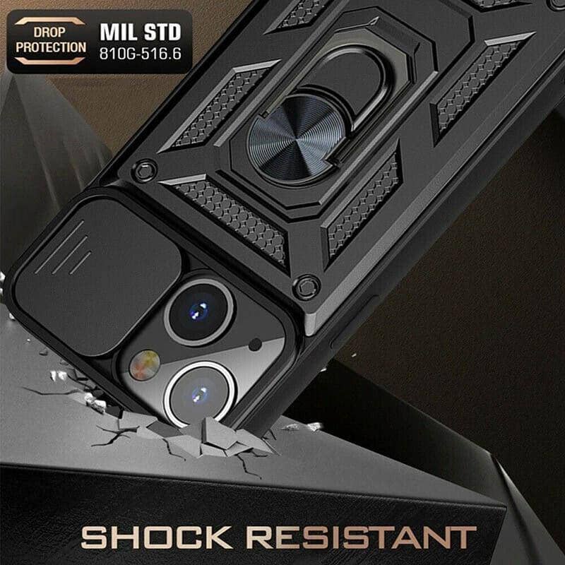 Shockproof Ring Phone Case, Black - iPhone 13 Mini - view 4