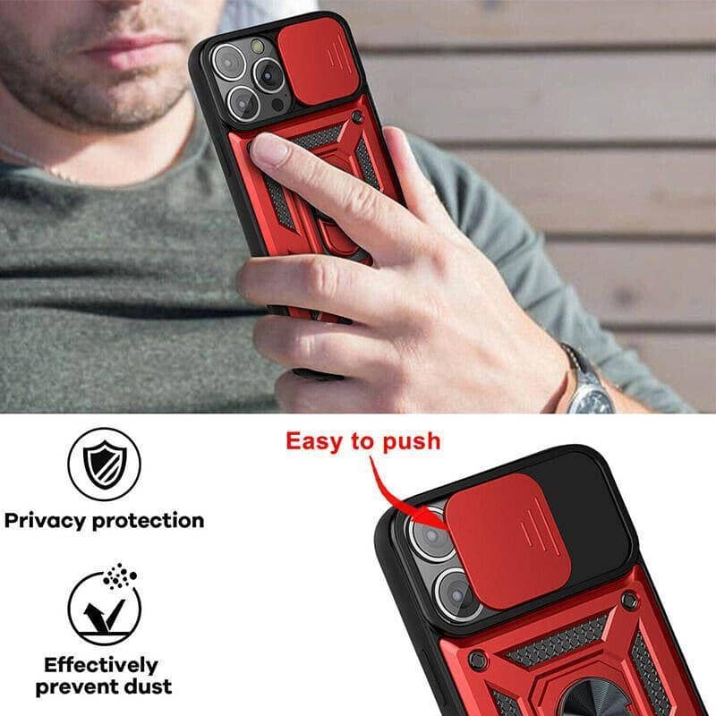 Shockproof Ring Phone Case, Black - iPhone 13 Mini - view 5