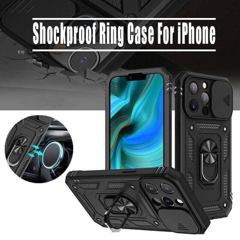 Shockproof Ring Phone Case, Black - iPhone 13 Pro - view 2