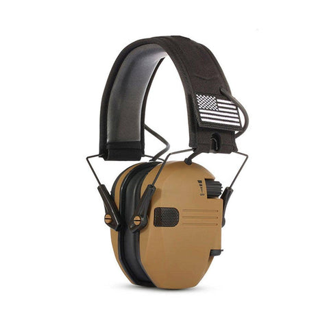Shooting Noise Cancelling Earmuffs - Khaki, NRR 22 dB