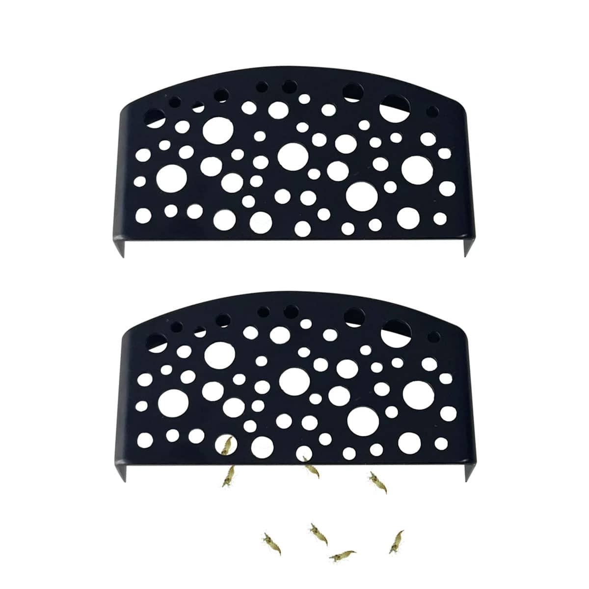 Shrimp Hiding Cave Shelter Set of 2, Black Plastic Aquarium Decoration for Fish Tanks - view 2