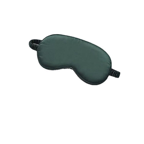 Silk Sleep Eye Mask with Elastic Strap - Dark Green