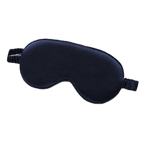 Silk Sleep Eye Mask with Elastic Strap - Navy Blue