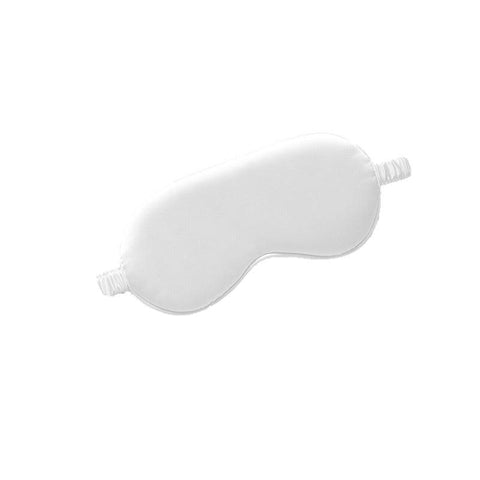 Silk Sleep Eye Mask with Elastic Strap - White