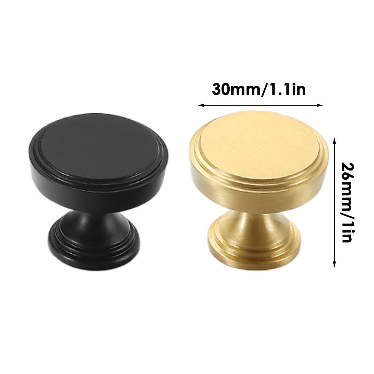 Simple Single Hole Round Cabinet Handle Drawer Pull for Cupboards - Black - view 4