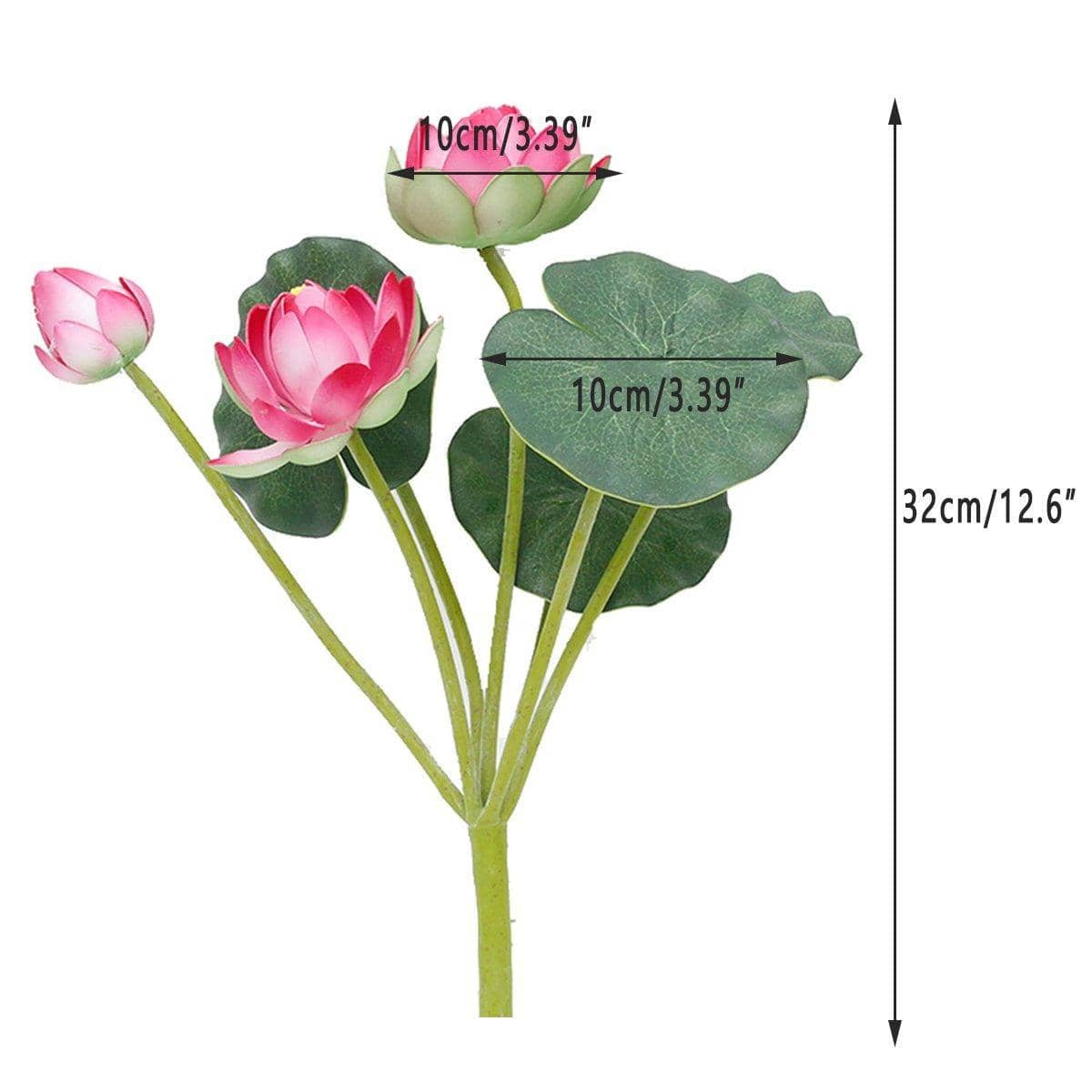 Simulation Lotus Flower Water Lily Decor, Pack of 2 - White - view 4