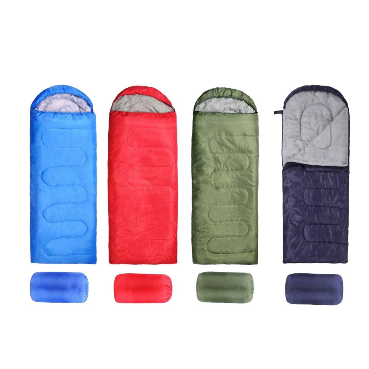 Single Envelope Sleeping Bag with Hood - Red - view 3