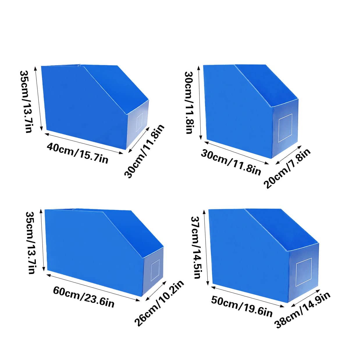 Slanted Corrugated Storage Bin Set, Pack of 5 for Garage Shelves - Size 50 x 38 cm - view 4