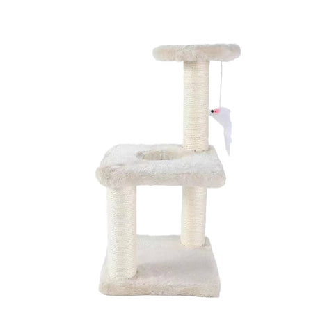 Small Cat Tree, White Sisal - 40 cm
