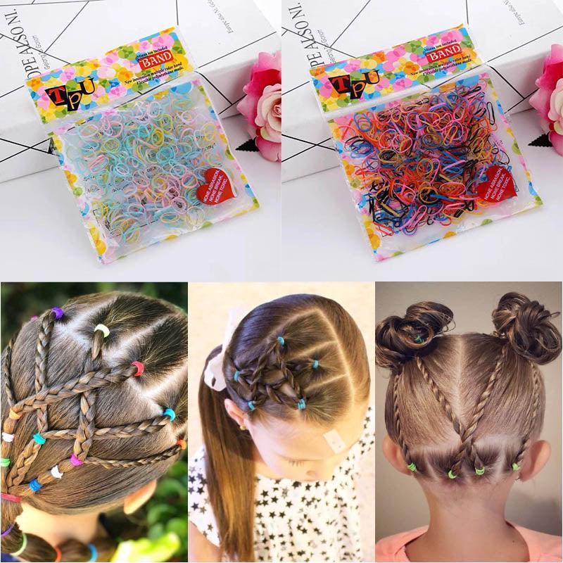 Small Elastic Hair Ties, Pack of 400 - Neon Mix - view 3