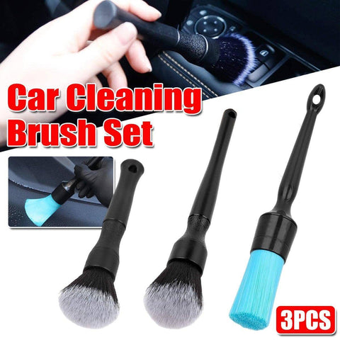 Soft Car Detailing Brush Set for Dashboard and Air Vents, Set of 3