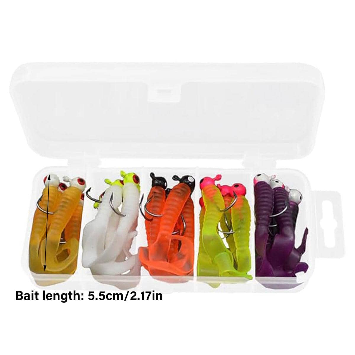 Soft Fishing Lures, 20 Pack, Bionic Worm Baits for Bass and Trout - view 3