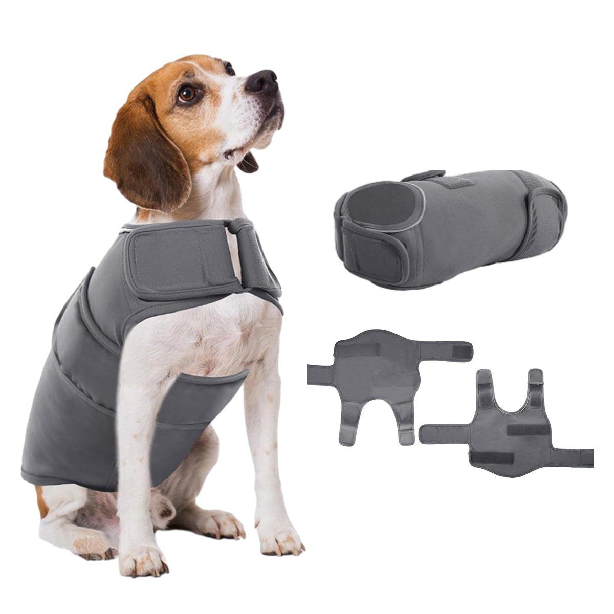 Soft Grey Dog Vest Coat with Reflective Stripes - Size 2XL (Chest 64-90 cm) - view 12