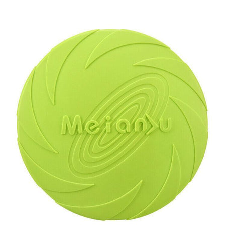 Soft Rubber Dog Frisbee Toy, 18 cm Flying Disc - Green