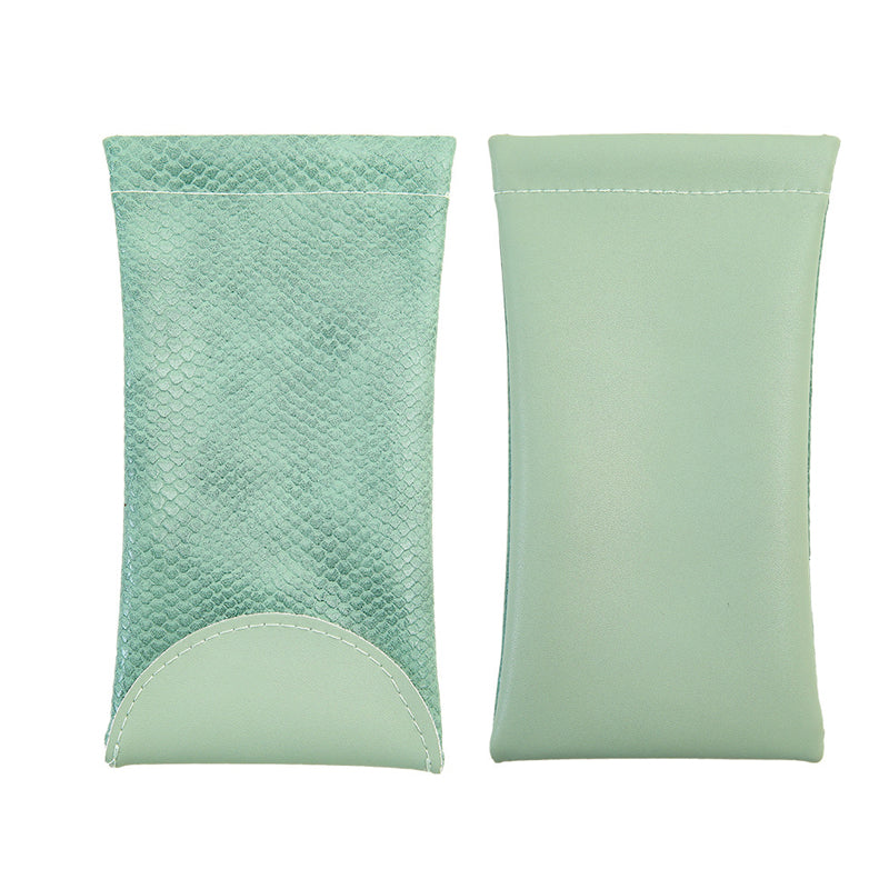 Soft Snap-Top Glasses Pouch for Sunglasses and Spectacles - Light Green