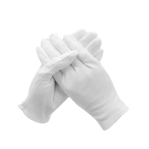 Soft White Cotton Gloves, 6 Pairs - Small (8 x 16 cm)