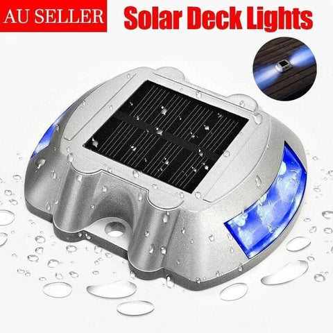Solar LED Dock Light, Blue, IP67 Waterproof Cast Aluminium
