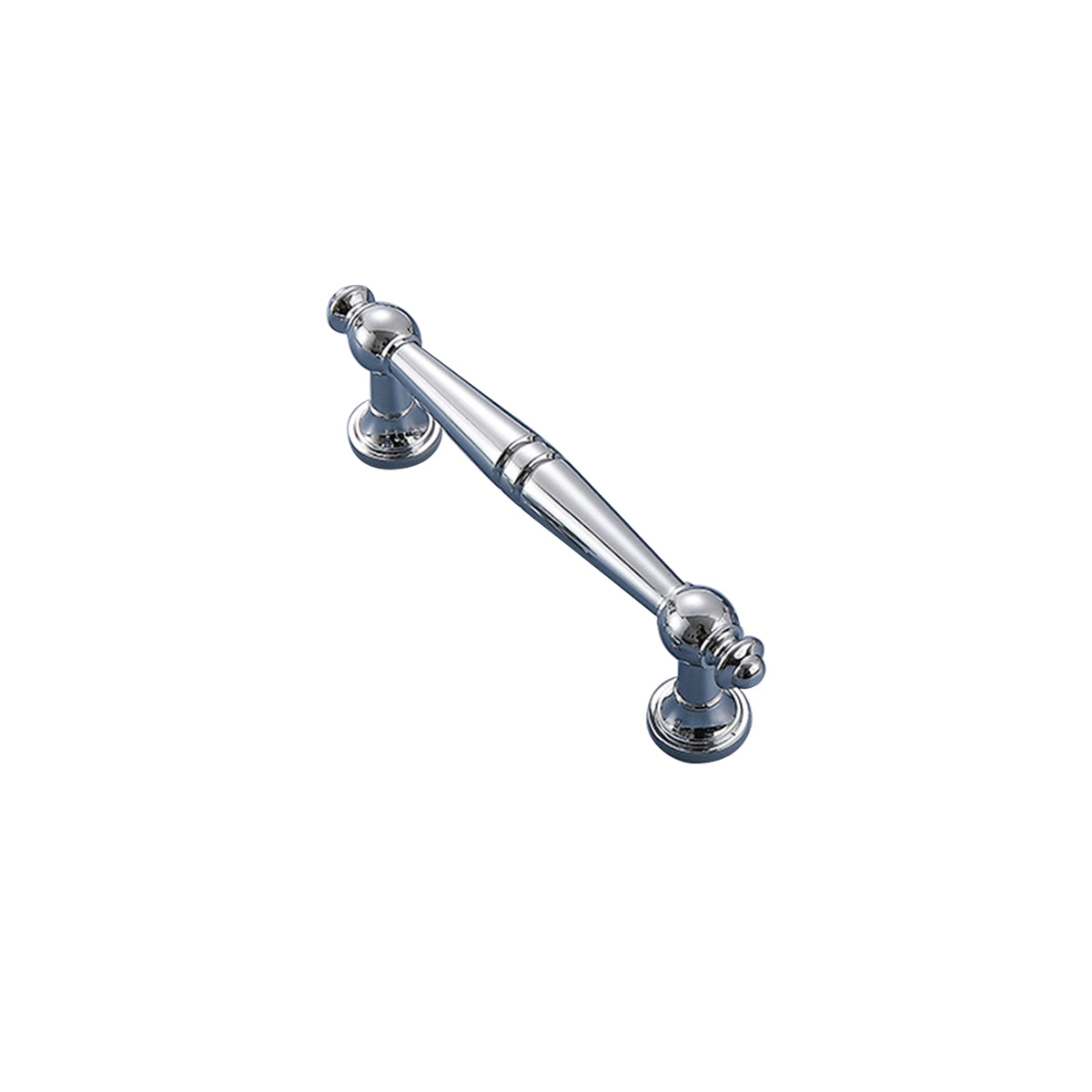 Solid Brass Cabinet Pull Handle, 96 mm Hole Spacing - Silver